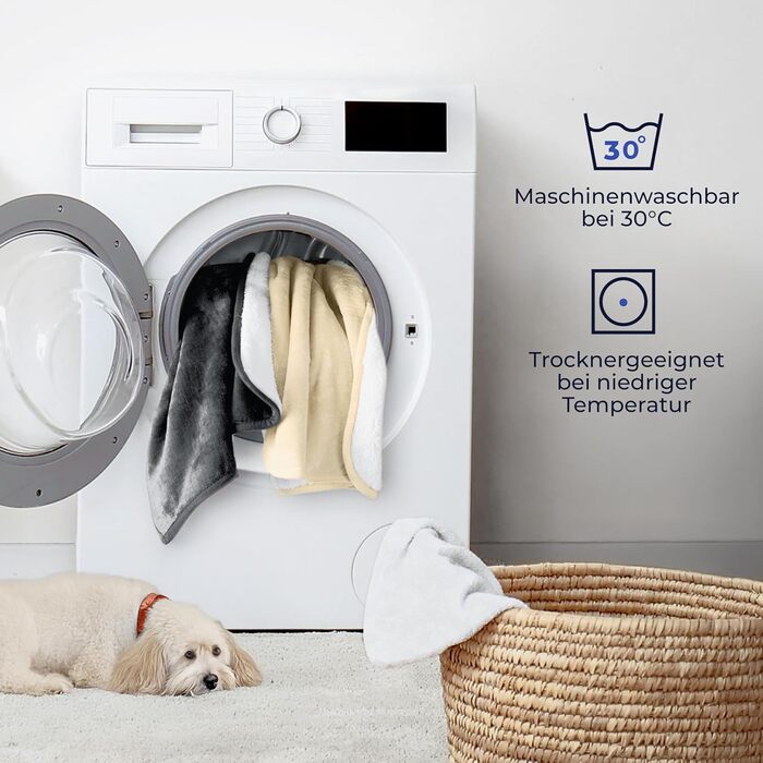 Водонепроникний коврик Dreamzie для собак 127x152 см - для дивана та ліжка - з Sherpa Fleece - миючий - темно-сірий