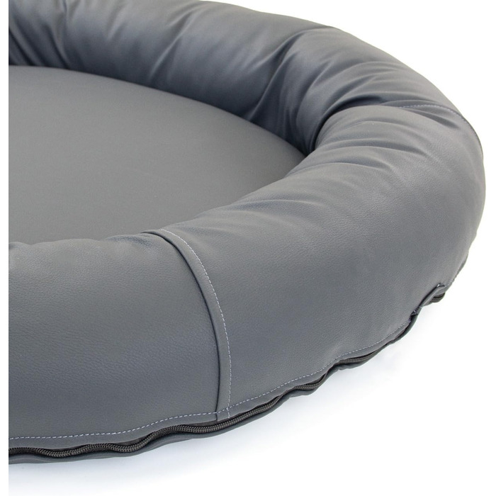 Wallace & Jones Преміум лежанка для собак Болтон, 63x50 см, штучна шкіра, для маленьких собак, темний сірий колір