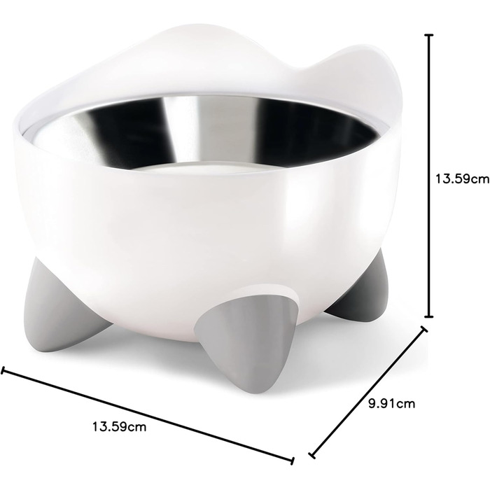 Catit Pixi Підвищений ергономічний миска для котів, 200 мл, білий