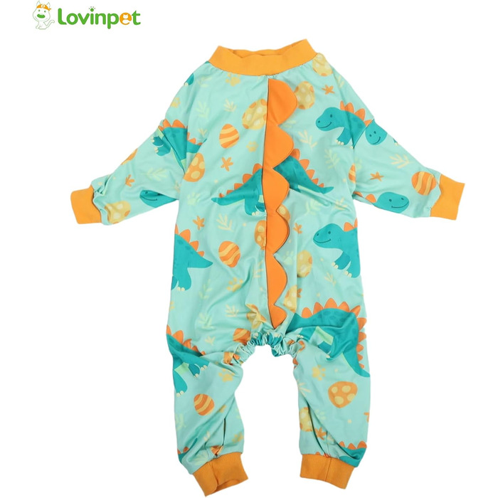 Комбінезон для собак великих порід LovinPet: дихаючий, з UV-захистом, антибактеріальний, для відновлення після операцій, зелено-помаранчевий, XX-Large