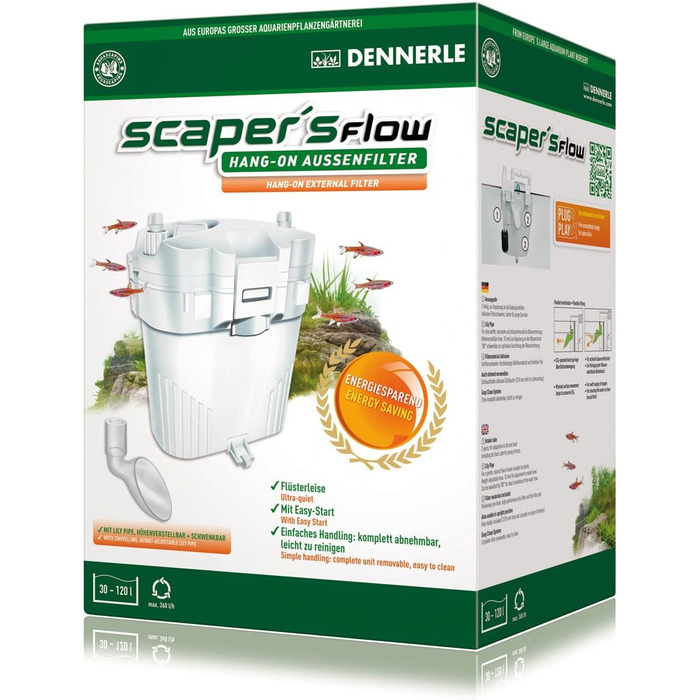 Dennerle Scaper's Flow - зовнішній фільтр для акваріумів акваскейпінгу (Hang-On), білий