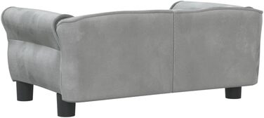 М'яке ліжко для собак та котів з велюру, 70x45x30 см, сірий колір