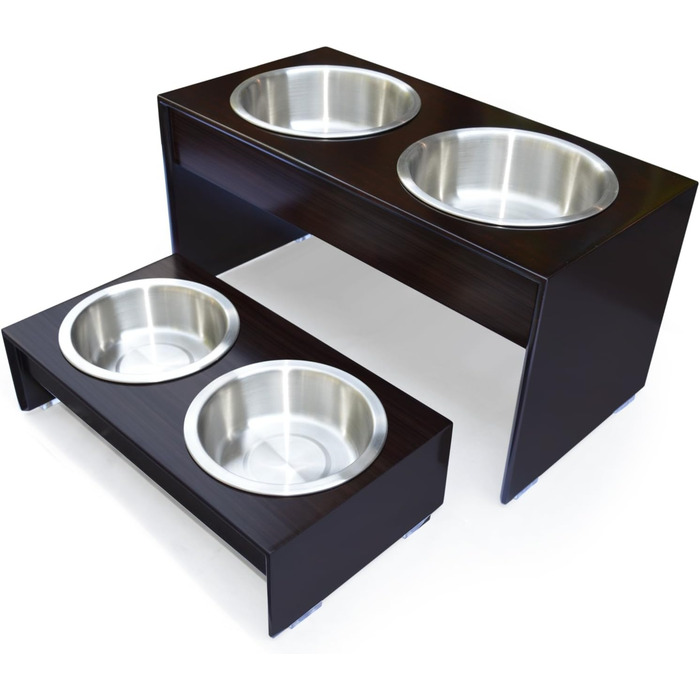 PetFusion елегантна годівниця з масиву дерева, коротка, 41x22x10 см