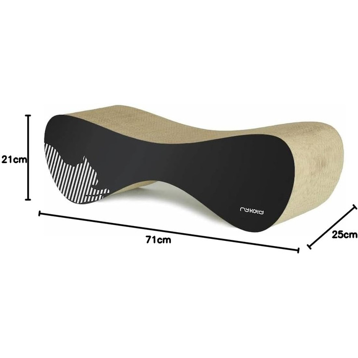 Котячий будиночок myKotty VIGO – міцний когтетоп для котів, 71x21x25 см, чорний