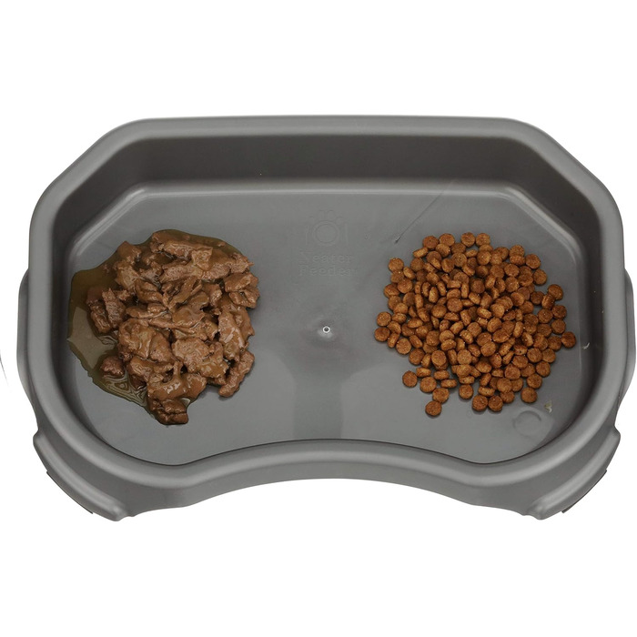 Велика миска для котів і собак Neater Pet Brands, 1,9 л, темно-сіра – універсальна миска для домашніх тварин, підходить для котів, собак або дрібних тварин, з великим об'ємом