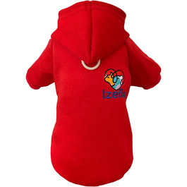 Світшот для собак Izefia Hund Hoodie: теплий флісовий плед для маленьких собак та котів, червоний, розмір M