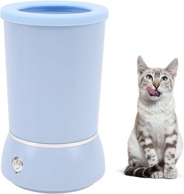 Автоматичний мийник лап для собак Asixxsix, перезаряджуваний, портативний, з м'якою силіконовою щіткою, електричний, для дому та подорожей, блакитний