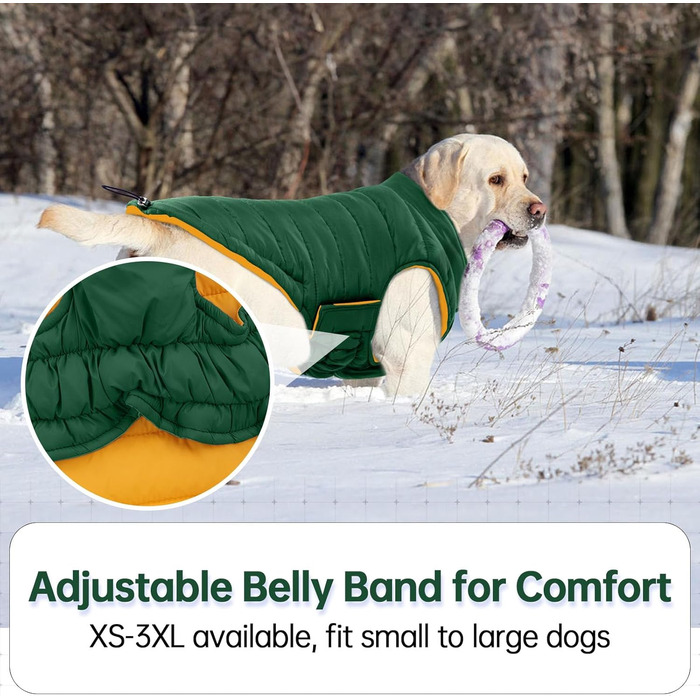 Водонепроникний та вітронепроникний теплий зимовий жилет для собак Lelepet, XS, зелений