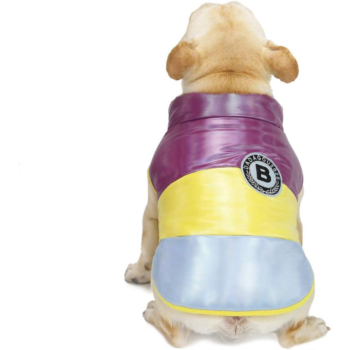 Теплий зимовий одяг для собак: куртка-вітровка з флісу для малих порід (бульдог, кіт) XL, 3 кольори (фіолетовий)