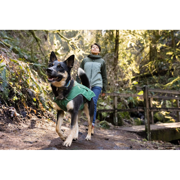 RUFFWEAR Overcoat Fuse – комбінований утеплений жилет і шлея для собак, з флісовою підкладкою, розмір S, зелений