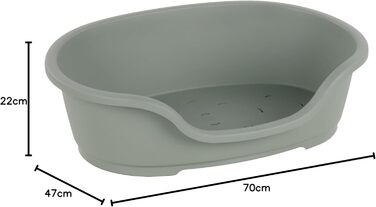 Крізьо для собак Flamingo Tuck – Овальне, зелене | Розмір M (70 × 47 × 22 см) | Практичне, стильне та легко миється! 70x47x22cm