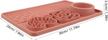 Килимок для собак та котів Silikon Slow Feeder з присоскою, рожевий, великий. Килимок для сповільнення годування та покращення травлення для домашніх тварин