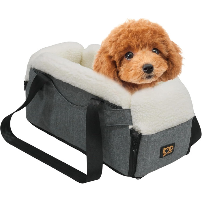 Автокрісло для собак Mittelkonsole - підставка для маленьких собак з безпечними ременями, знімне та миється, до 11,3 кг