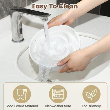 PETTOM Миска для собак протиковтання, кераміка, Ø 21 см, для великих та малих собак, Slow Feeder, білий