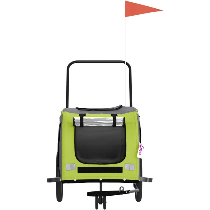 Причіп для велосипеда для собак та котів, зелений та сірий, Oxford-Gewebe та метал