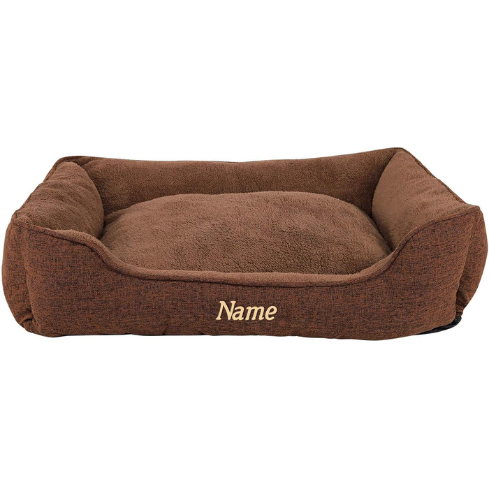 М'яке ліжко для собак та котів Lionto знімний чохол, 110x80 см, коричневе, з антиковзким дном