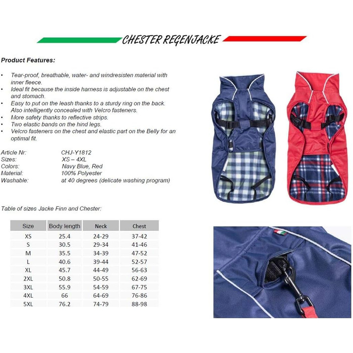 Перехідна куртка CHIARA Chester CHJ-Y1812RD-M: спортивна, червона, розмір M, водонепроникна