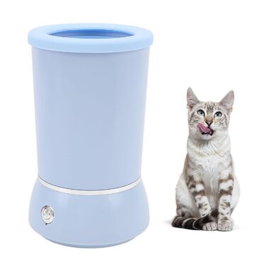 Автоматичний очищувач лап для собак, портативний мийник лап для домашніх тварин з 2 швидкостями, м'які силіконові щетинки, акумулятор 800 mAh, перезаряджається (BLUE)