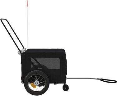 Причіп для велосипеда VidaXL для собак, чорний (120 x 54.5 x 53 см)