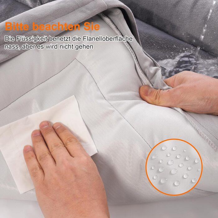 Ортопедичне ліжко для собак великих порід, ергономічне диван-лежанка з піною у формі ковчега, водонепроникне, неслизьке ліжко для собак 89x63 см, світло-сірий (світло-сірий, Д 89 x Ш 63 x В 17 см)