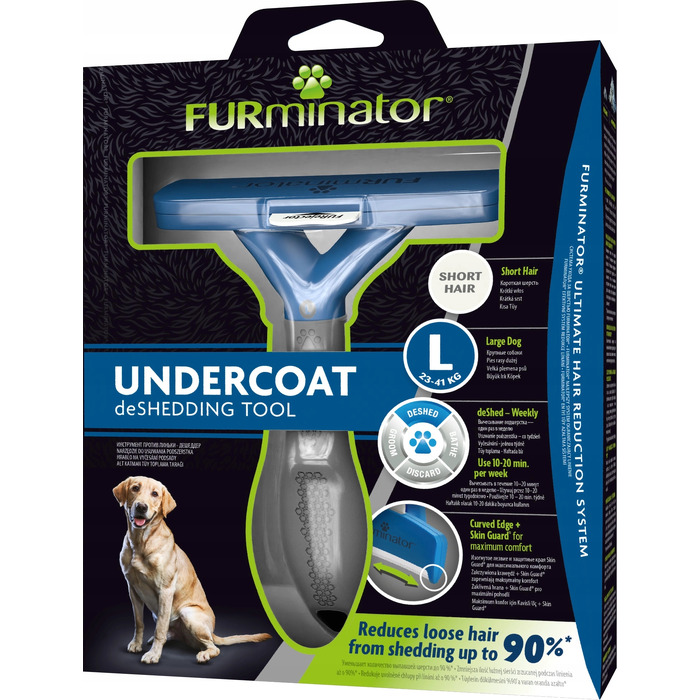 Щітка FURminator для собак з довгою шерстю (розмір L) для видалення підшерстя, 1 шт.