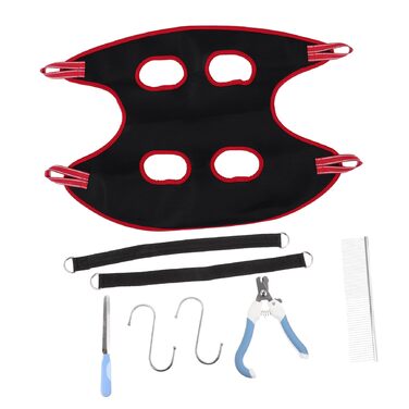 Гамак для грумінгу собак і котів JUMPLAWN: догляд за кігтями, миття, комфорт. Набір для грумінгу з щіткою та стрижкою.