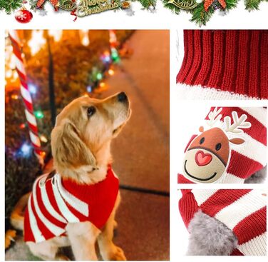 Пуловер для собак на Новий Рік: теплий в'язаний пуловер для домашніх тварин, теплий, модний, для святкування, подарунок, розмір XXL