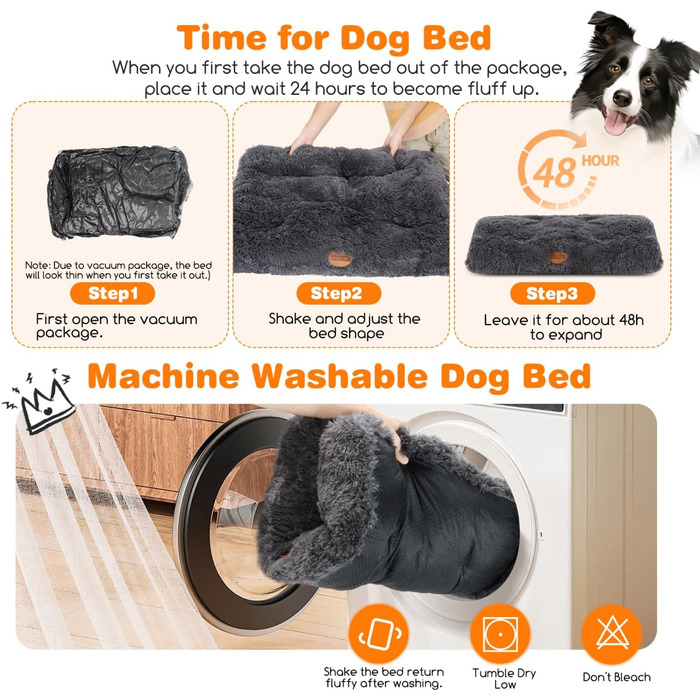 Крісло-ліжко для собак середніх порід Nobleza, м'яке, з довгим плюшем, з неслизьким дном, 80x50 см