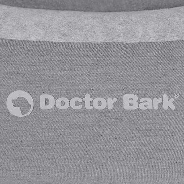 Кругле лежанка для собак великих порід Doctor Bark GreenLabel, 70x60 см, світло-сірий, з м'яким флісовим/бавовняним подушкою