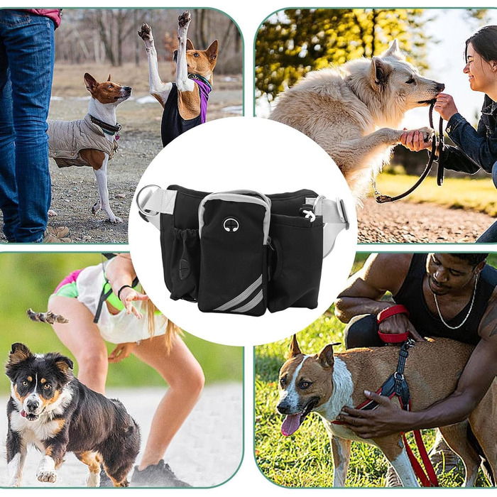 Сумка для собак, дихаюча, з регульованим поясом та кишенями на блискавці, для безручного тренування, зберігання під час бігу, походів, джогінгу, фітнесу, подорожей та щодня