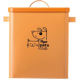 Місткість для корму VIGAR Pets Club Collection, 12 л, оранжева, з герметичним кришкою (32 x 22 x 33 см)