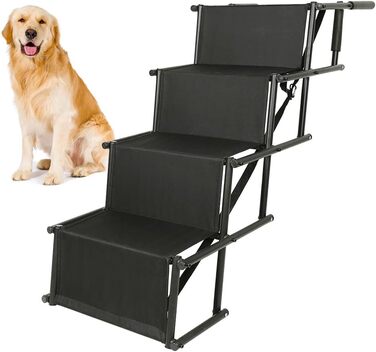 Зручна рампа для собак у машину, підходить для великих та маленьких собак. Складана, витримує до 60 кг (чорна)