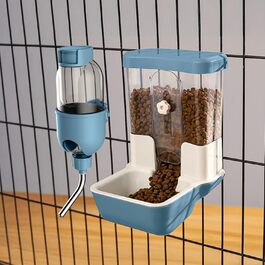 Автоматичний диспенсер для корму та води для домашніх тварин, підвісний, для собак, котів, кроликів, морських свинок, шиншил, їжаків, хорягів (блакитний)