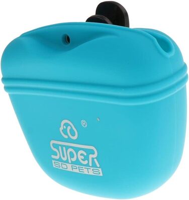 Сумка для дресирування собак з силікону, блакитна. Зручна для винагороди та перенесення ласощів. З кріпленням на ремінь. 3 кольори на вибір.