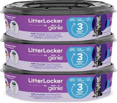 Лоттер Джені ЛоттерЛокер: 3 шт. касети XL для поповнення, оригінальна спеціальна плівка з бар'єром від запаху, гарантія 100% захисту від запаху
