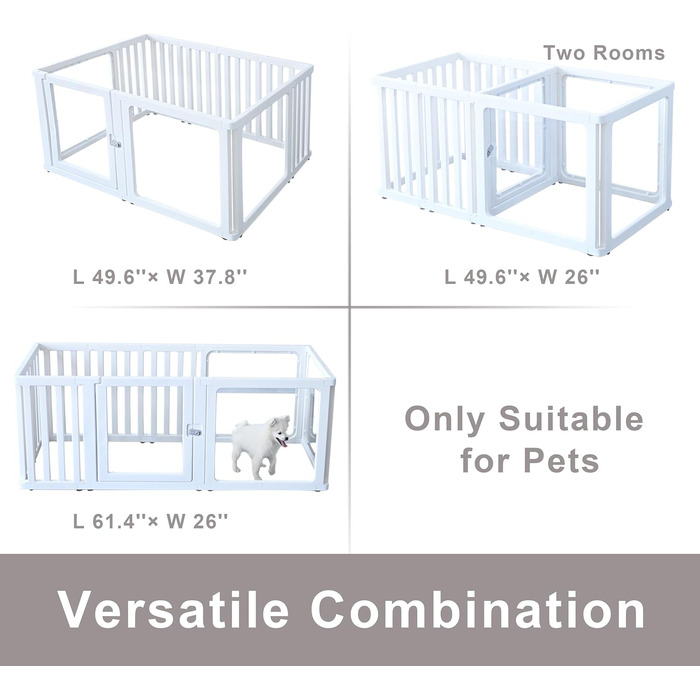 Laufstall для собак та цуценят WOOQOTT: безпечний загін з прозорими панелями, 61 см
