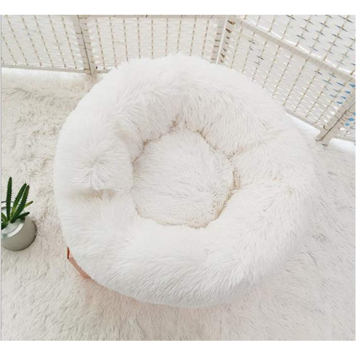 Кругле м'яке плюшеве ліжко-гніздо для кошенят та собак, зелене (XS:40 см)