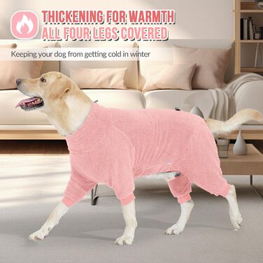 Теплий зимовий одяг для собак SlowTon: флісовий одяг, комбінезон-слонік, XL, рожевий