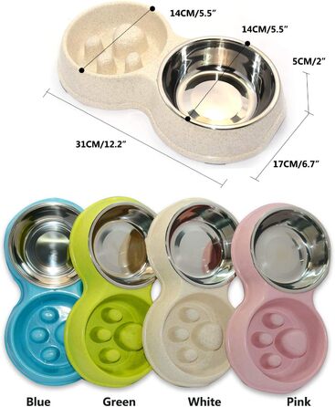 Миска для собак Frenchie Fress, нержавіюча сталь, інтерактивна, для повільного годування, екологічна, біла