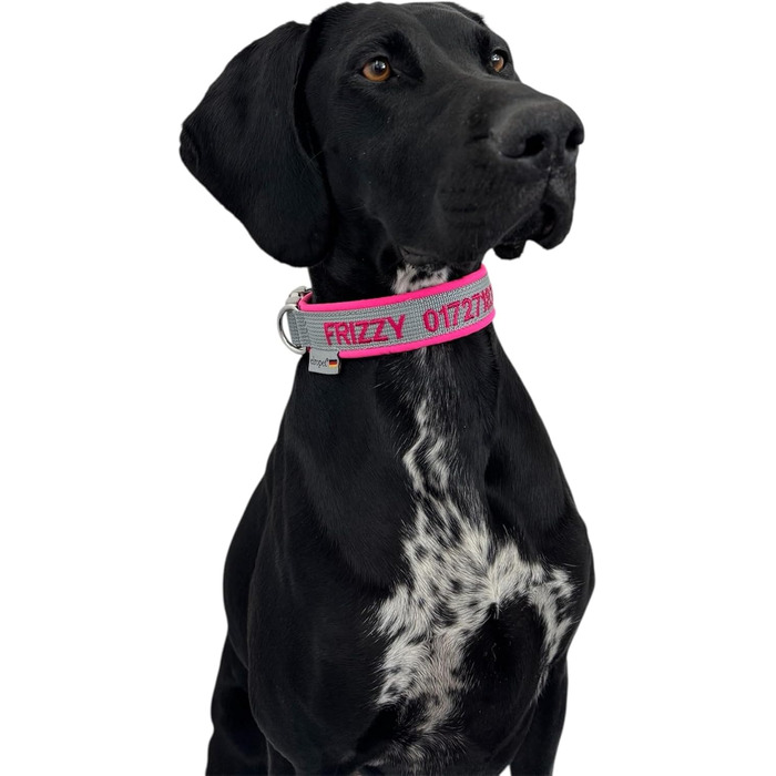 Ошийник для собак з можливістю персоналізації - XS-XXL - індивідуальне замовлення: вишивка імені та номеру телефону - широкий та регульований