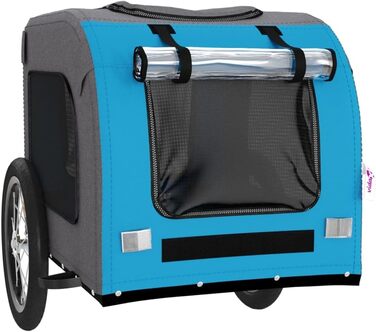 Фahrраd-причіп для собак Tidyard, причіп для собак з відбивачами та прапорцем, Максимальне навантаження 45 кг, блакитно-сірий Оксфорд, матеріал - метал