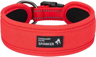 Нашийник для собак EXCELLENT ELITE SPANKER з PU матеріалу, з пряжкою, регульований, для малих, середніх та великих собак, чорний, червоний, синій (RED-L)