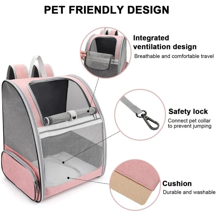 Рюкзак для кота та собаки, переноска для собак та котів, переноска для маленьких собак, валіза для авіаперельотів, чорний
