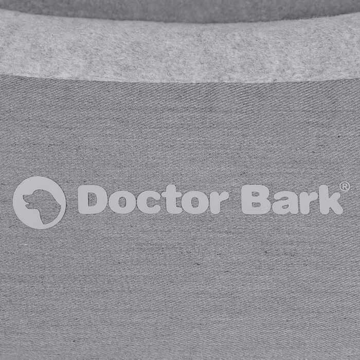 Кругле лежанка для собак великих порід Doctor Bark GreenLabel, 70x60 см, світло-сірий, з м'яким флісовим/бавовняним подушкою