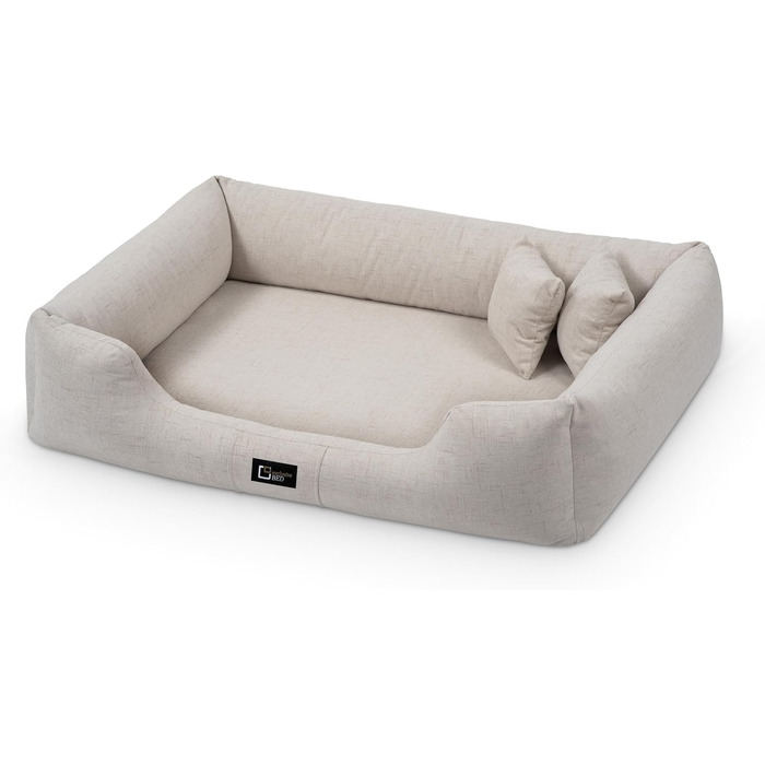 Ортопедичне ліжко для собак Bruno Grosse, середнього та малого розміру - подушка для собак, килимок для собак з тканини Aura - піна з пам'яті, м'яка, довговічна, стійка до зношування та розривів (L, кремовий) L, кремовий
