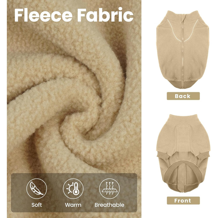 Теплий пуловер Lelepet для собак на осінь/зиму з капюшоном, флісовий світшот для тварин, одяг для цуценят, костюм для великих собак, теплий халат для домашніх тварин, зелений (X-Small, світло-коричневий)