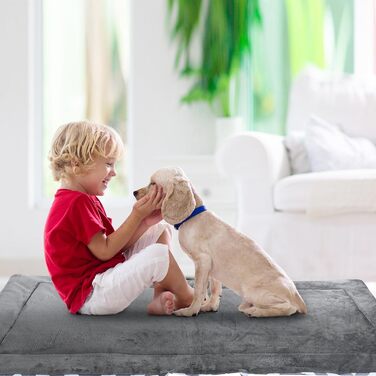 Водонепроникний килимок для котів та собак Kritter Planet, складаний, миючий, для відпочинку на природі, у подорожах та кемпінгу, з ручками, 80 x 60 см (сірий хвилястий, 127 x 70 см)