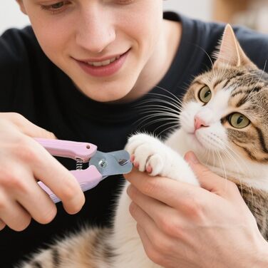 Електричний триммер для собак з LED-підсвічуванням | Набір для догляду за кігтями домашніх тварин, рожевий
