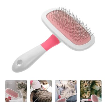 Масажна щітка для тварин ULTECHNOVO 3 шт. - вичісування шерсті котів та собак, рожева