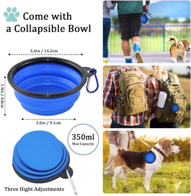 Набори мисок для собак QANIUOS з нержавіючої сталі (2 шт.), неслизькі, об'єм 2200 мл, для великих та середніх собак